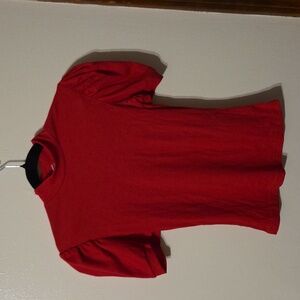 Red Puff Sleeve Top